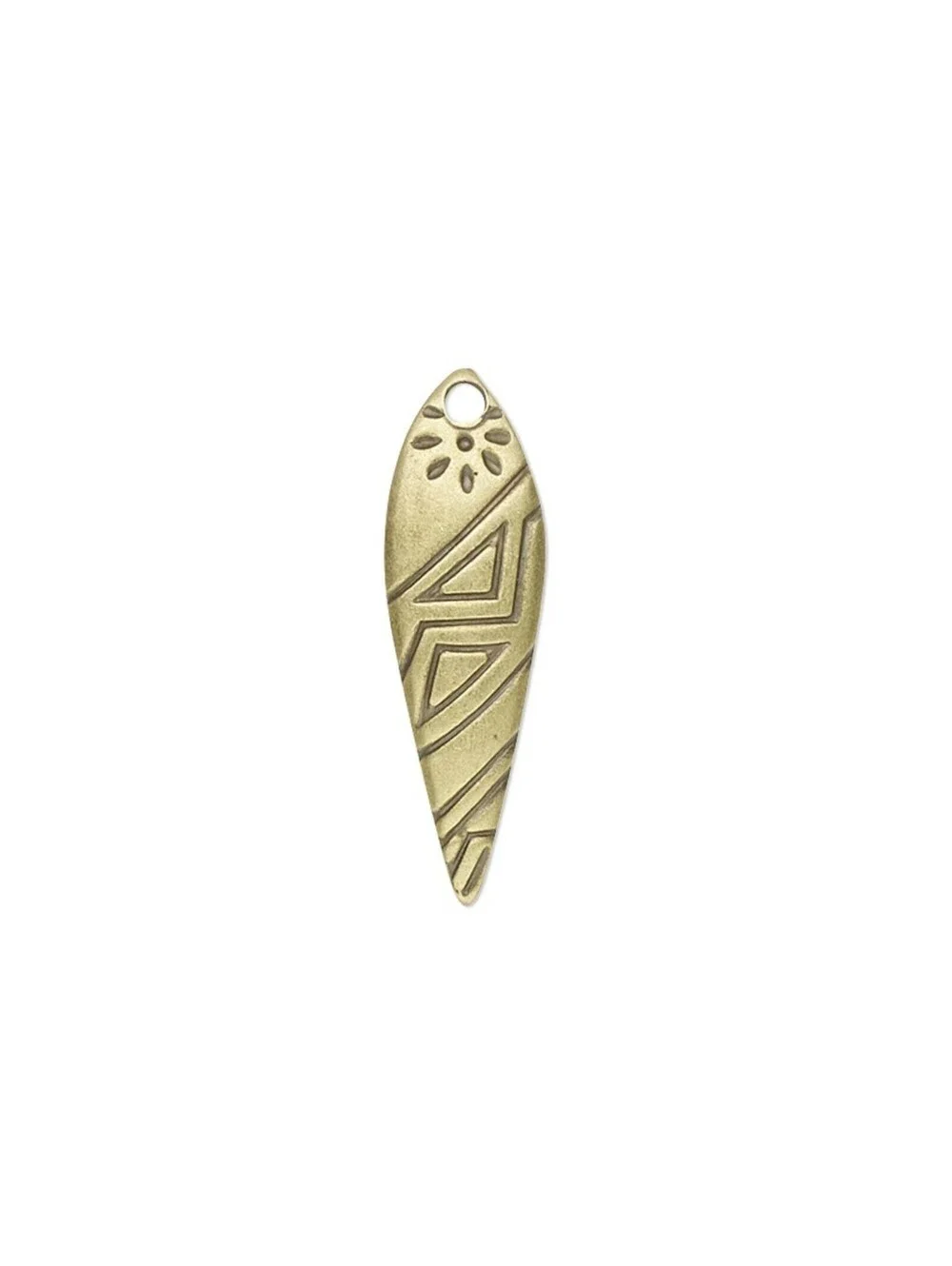 10 Antiqued Bronze Carved Teardrop 21mm Drops Beads